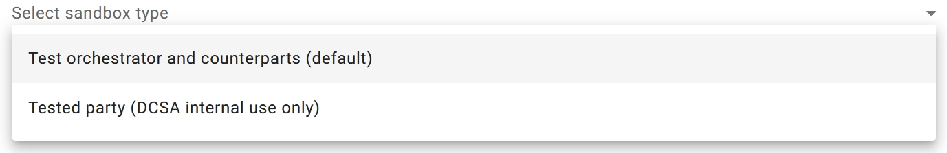 select sandbox type